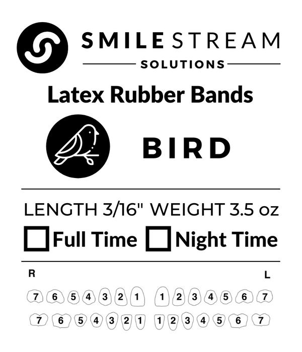 3.5 oz Intra-Oral Elastics - Latex (50 packs/bag)