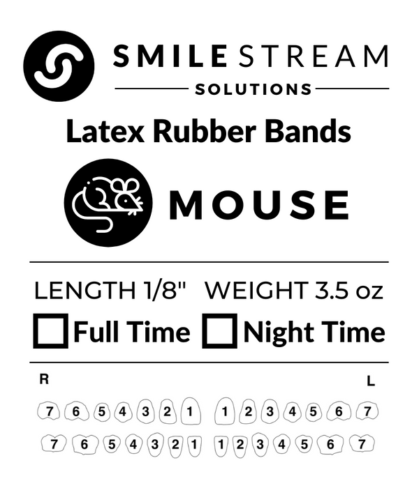 3.5 oz Intra-Oral Elastics - Latex (50 packs/bag)