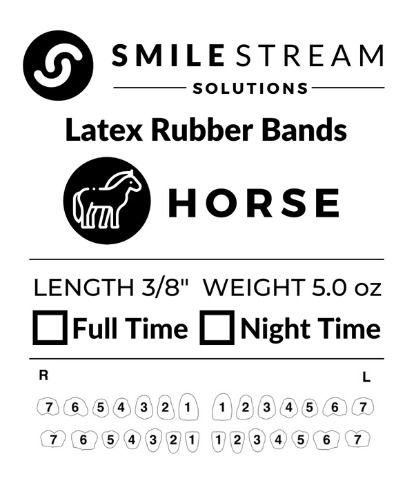 5.0 oz Intra-Oral Elastics - Latex (50 packs/bag)