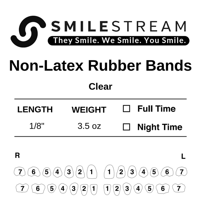 3.5 oz Intra-Oral Elastics - Latex Free (50 packs/bag)